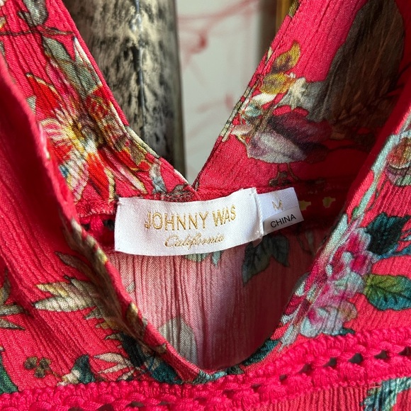 Johnny Was Pink Floral Midi Dress M - Picture 5 of 16